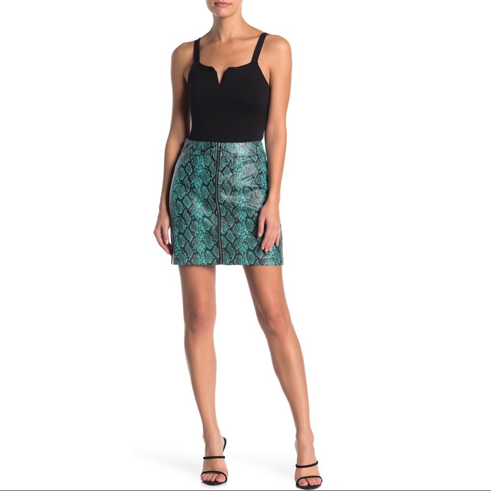 🐍 NEW Tiger Mist Tash Blue Snakeskin Skirt XS